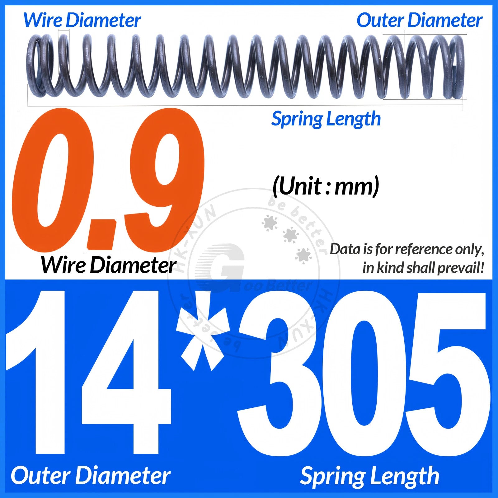 Length 305mm Compression Spring Pressure Springs OD 3-60mm Wire Dia 0.3mm-6.0mm