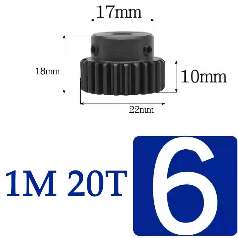 Spur Gears 1 Mod Transmission Gear With Step 45# Steel Pinion Motor Gear 10T~29T