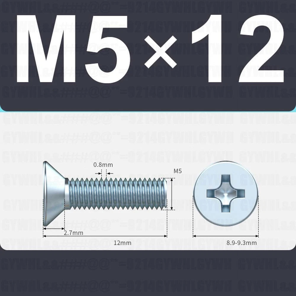 M3–M12 Zinc Plated Phillips Countersunk Machine Screws DIN 965 | Flat Head Bolts