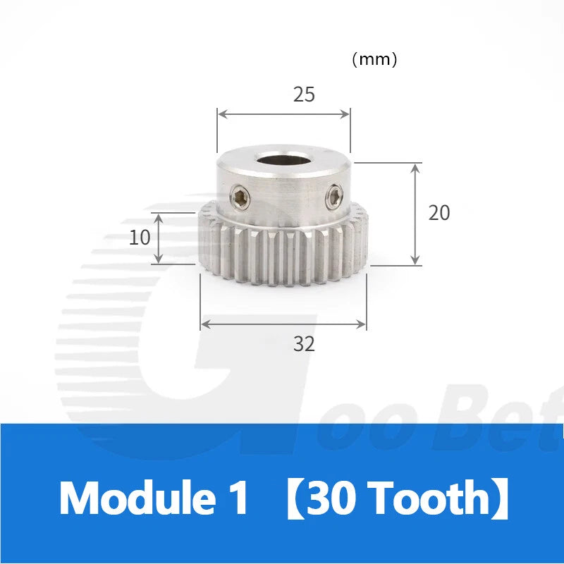 Mod 0.5 1 1.5 2 Precision Spur Gear Stainless Steel with Hub 12 Tooth - 60 Tooth