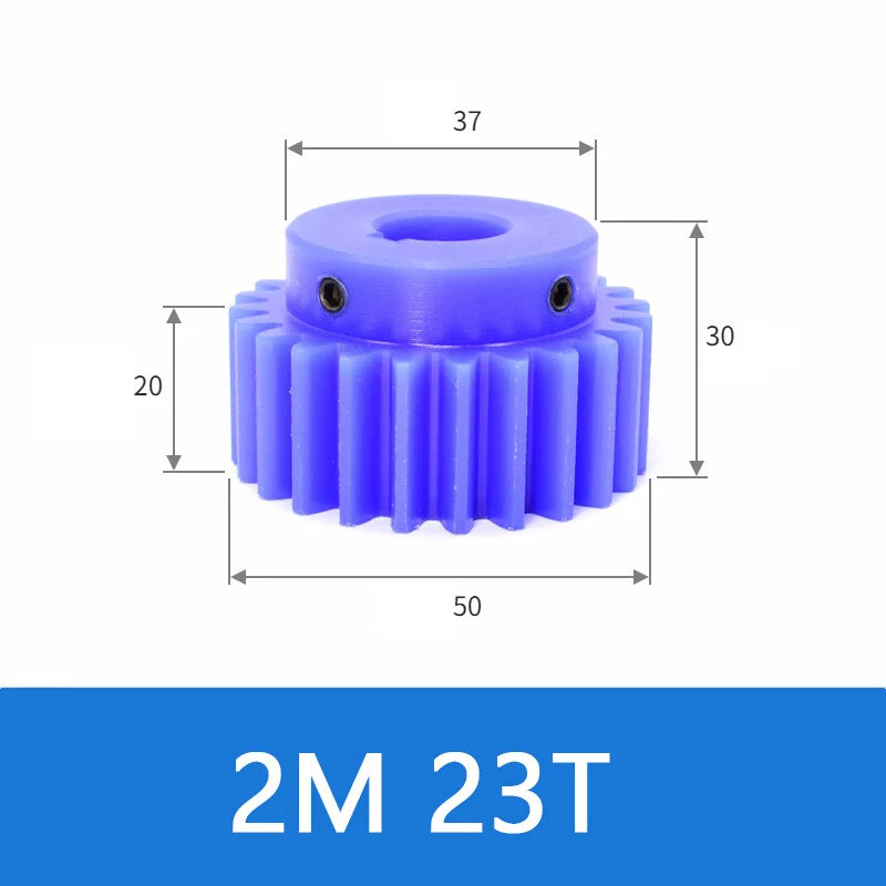 Blue Nylon Spur Gears 1/1.5/2/3Mod Transmission Gear 12-60T With Step Motor Gear