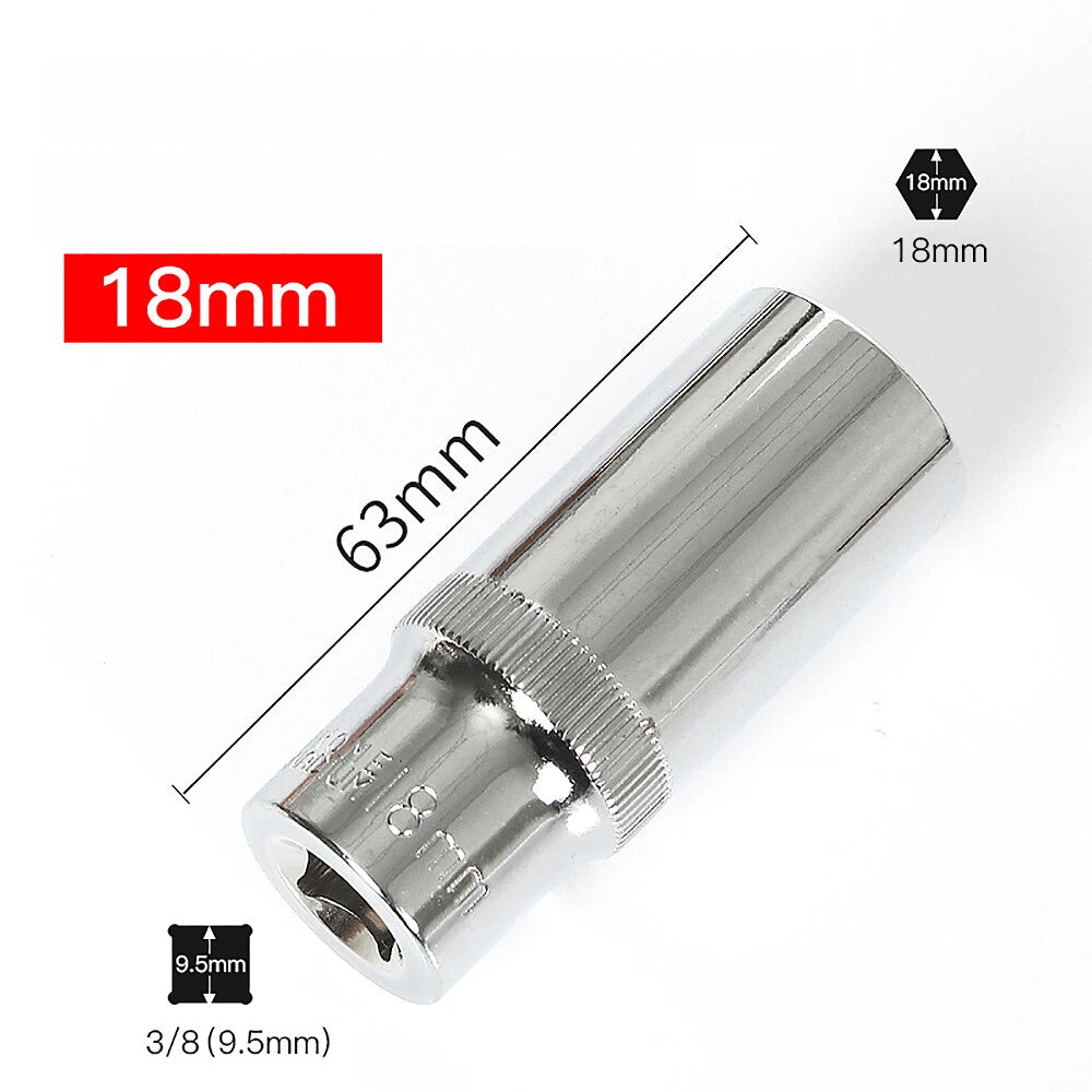 3/8" 6mm-24mm Hex Socket Drive Screwdriver Drill Set Ratchet Wrench Adapter Rod