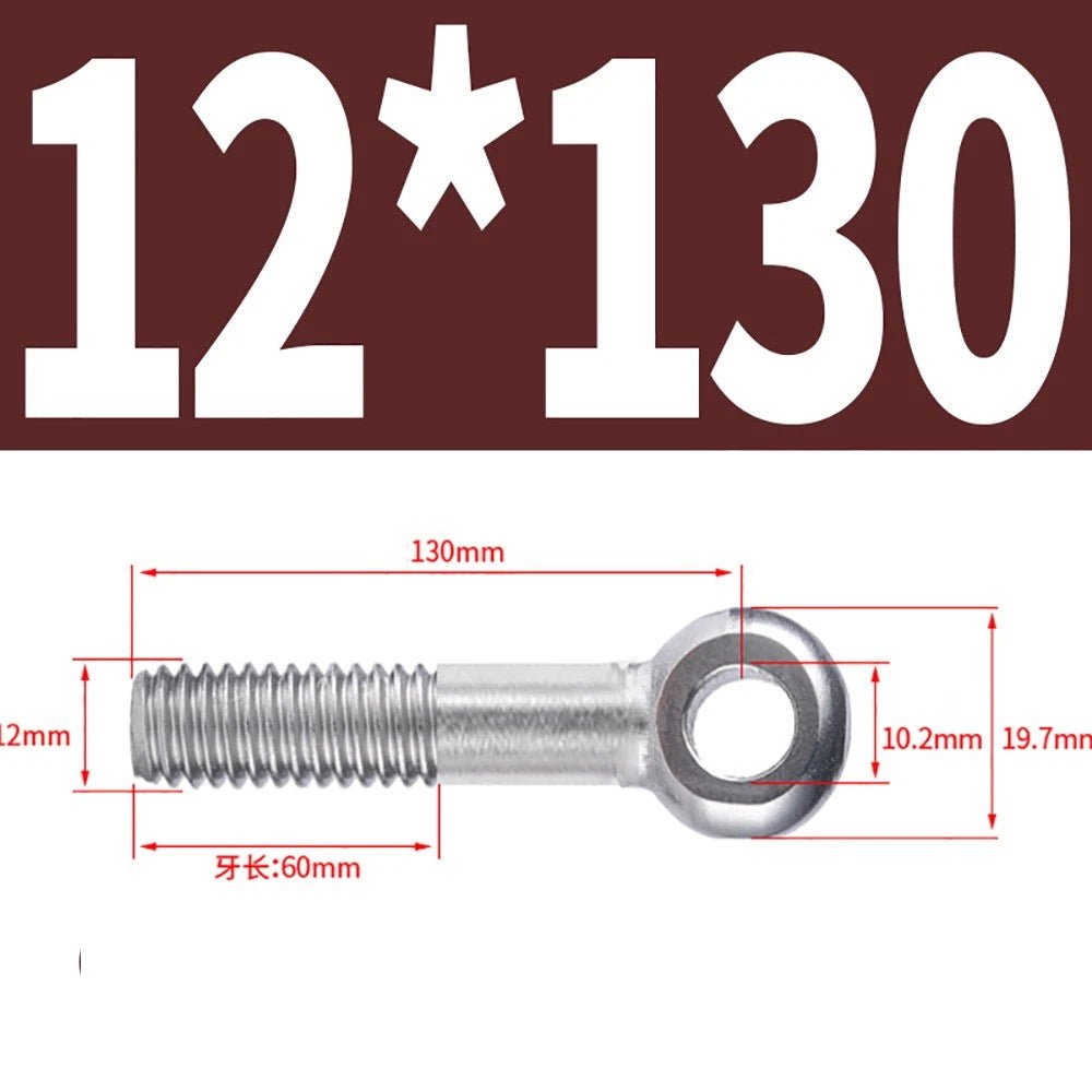 M5 - M24 A2 304 Stainless Steel Partially Threaded Forged Eye Bolts with Rings for Wire Rope & Hanging - HomeDIYer