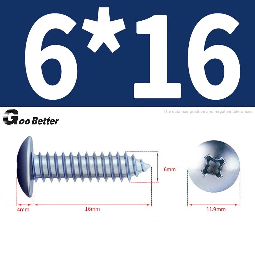M3 M4 M5 M6 Pan Head Self Tapping Screws – Zinc Plated Carbon Steel
