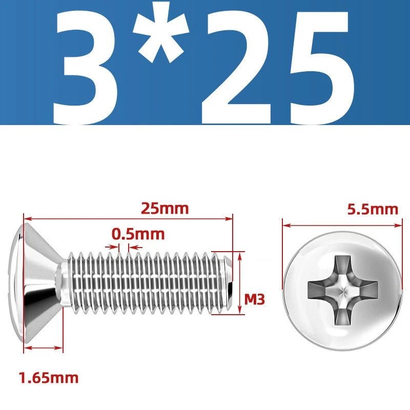Phillips Oval Head Machine Screws Stainless Steel — M1.6 to M10, All Sizes - HomeDIYer