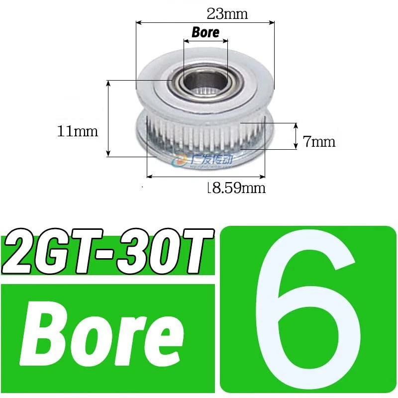 GT2 Timing Belt Pulley 16-100 Teeth 6-10mm Teeth Width Bore 3mm-25mm For 3D