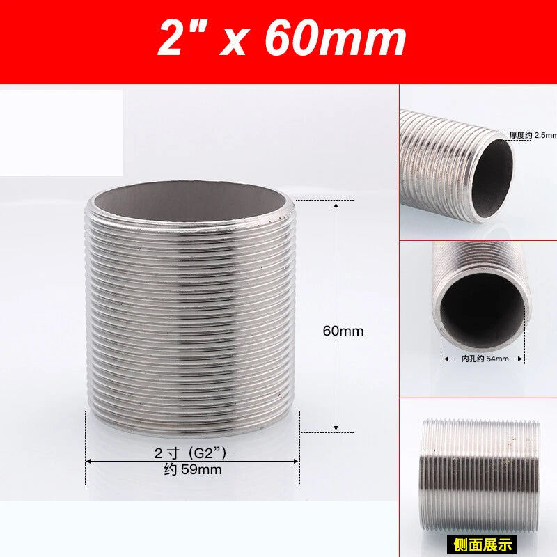A2 Stainless Steel Male Threaded Rod Connector Stud — Pipe Fitting Bar