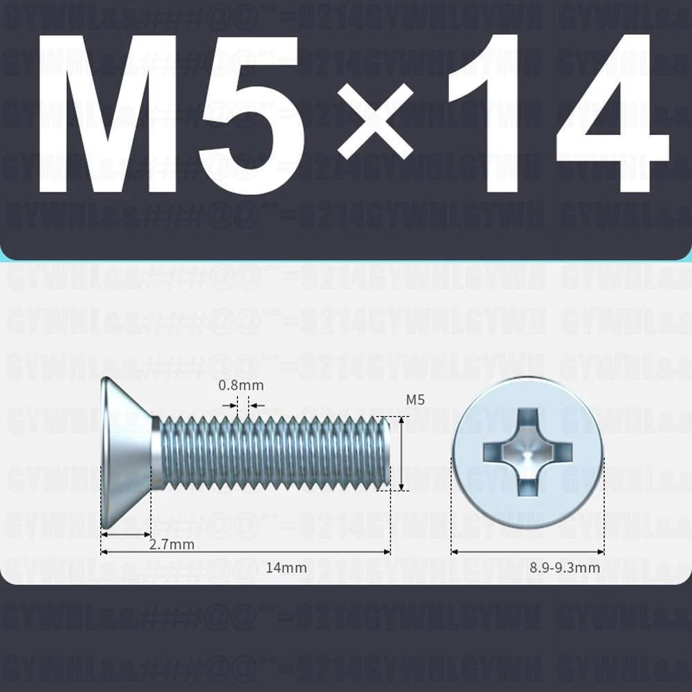 M3–M12 Zinc Plated Phillips Countersunk Machine Screws DIN 965 | Flat Head Bolts