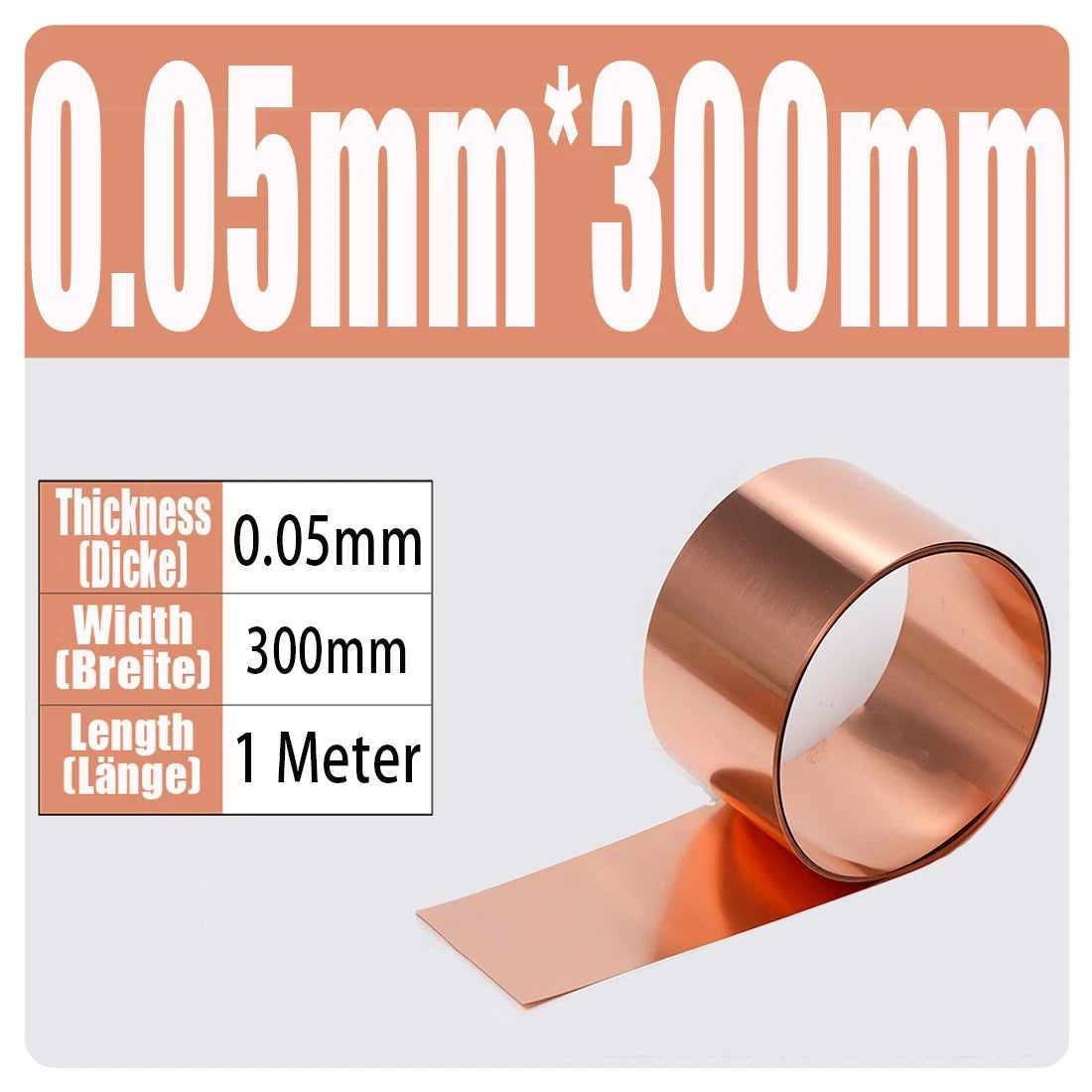 99.9% Flexible Pure Cu Metal Foil Plate Strip 0.01~1mm Thick Copper Sheet Roll
