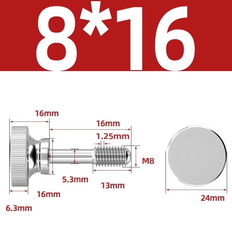 Knurled Thumb Screws Stainless Steel — M2 M2.5 M3 M4 M5 M6 M8 M10 Hand Knob Bolts