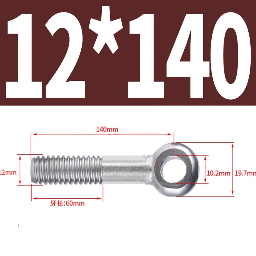 M5 - M24 A2 304 Stainless Steel Partially Threaded Forged Eye Bolts with Rings for Wire Rope & Hanging - HomeDIYer