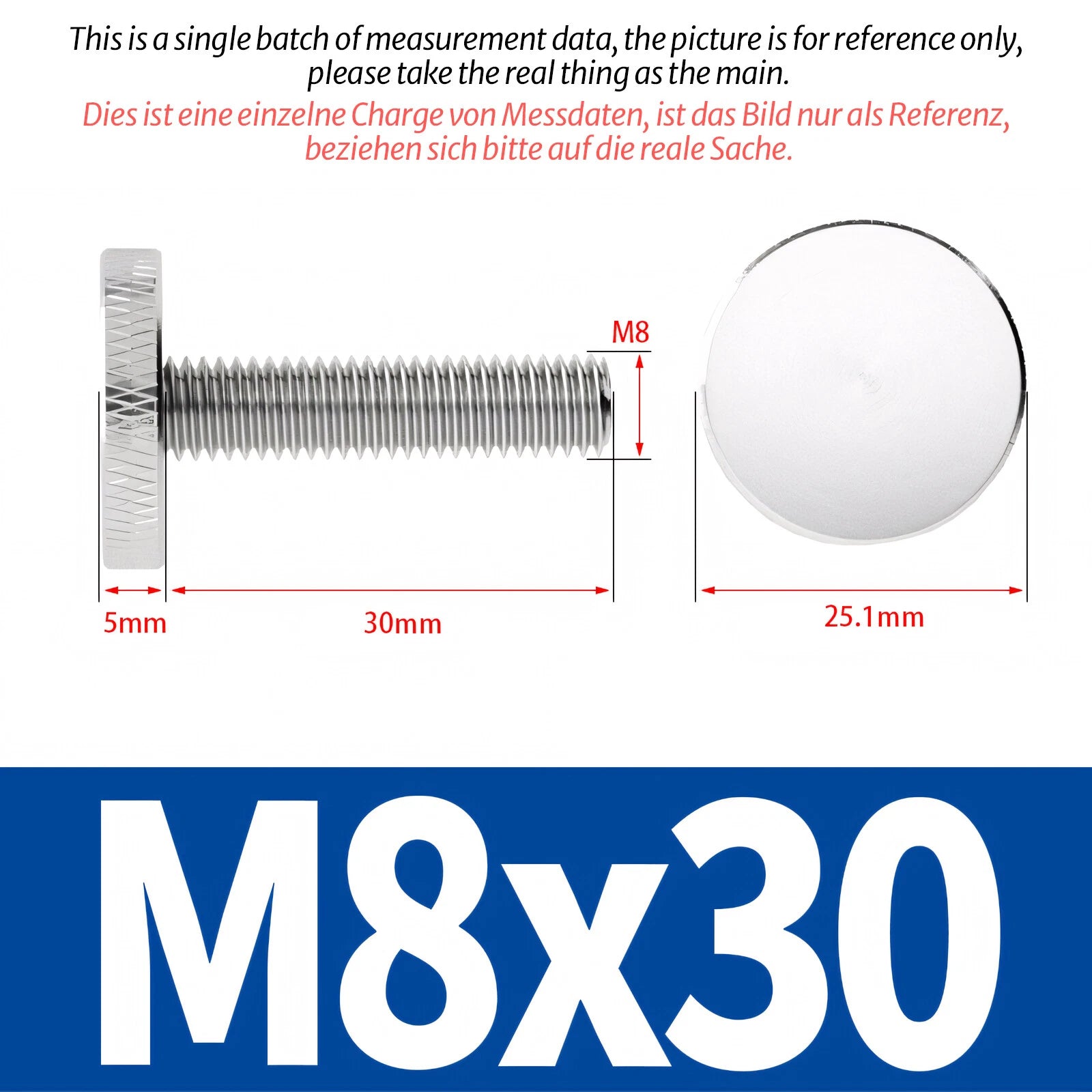 Knurled Thumb Screws with Large Flat Head — A2 Stainless Steel & Galvanized, M3 to M10