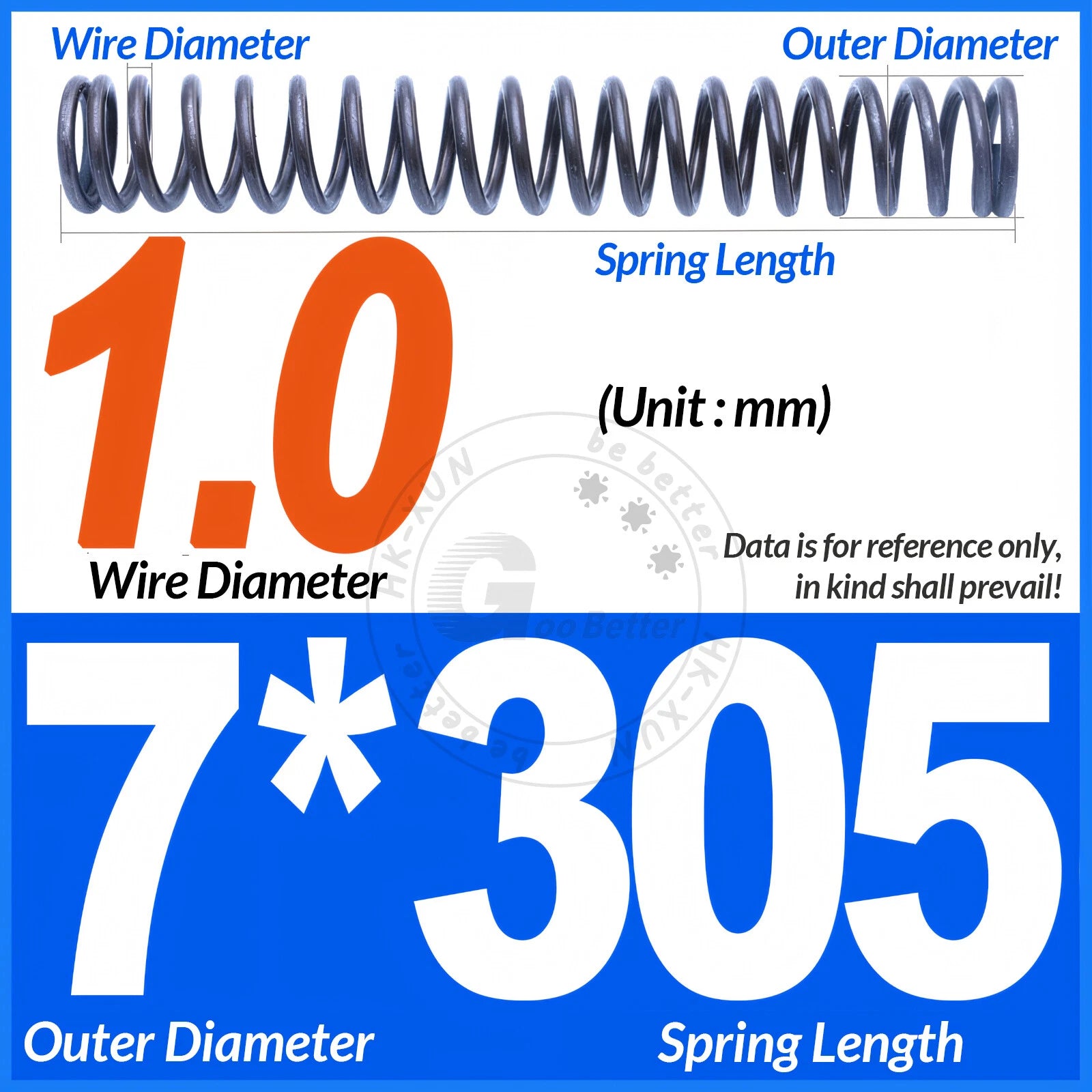 Length 305mm Compression Spring Pressure Springs OD 3-60mm Wire Dia 0.3mm-6.0mm