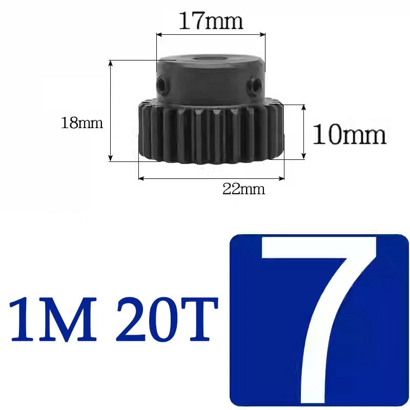 Spur Gears 1 Mod Transmission Gear With Step 45# Steel Pinion Motor Gear 10T~29T