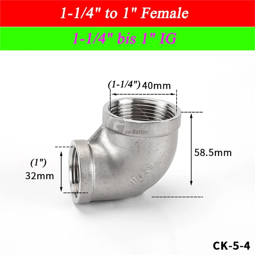 A2 Stainless Steel BSP Reducer Elbow Pipe Fittings | 1/8" to 4" Male Female