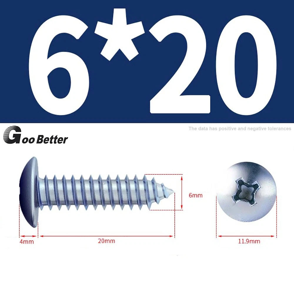 M3 M4 M5 M6 Pan Head Self Tapping Screws – Zinc Plated Carbon Steel