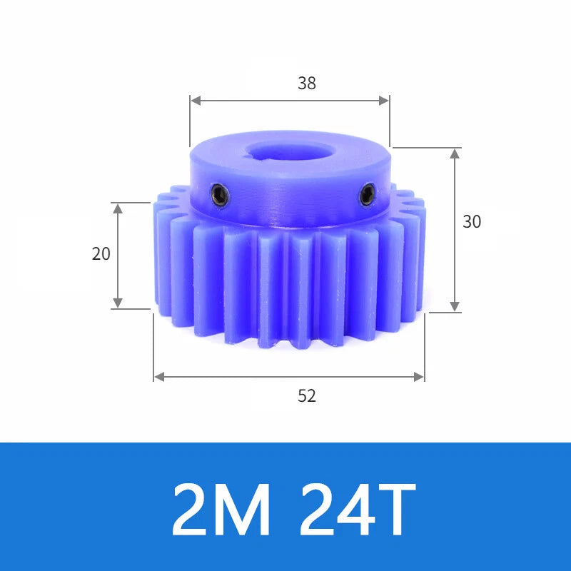 Blue Nylon Spur Gears 1/1.5/2/3Mod Transmission Gear 12-60T With Step Motor Gear