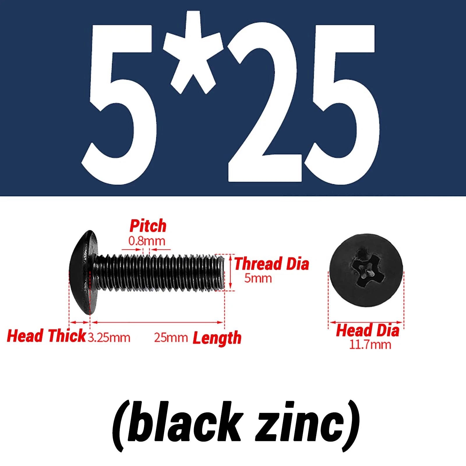 M2–M6 Pan Head Self‑Tapping Sheet Metal Screws – Black Oxide Carbon Steel