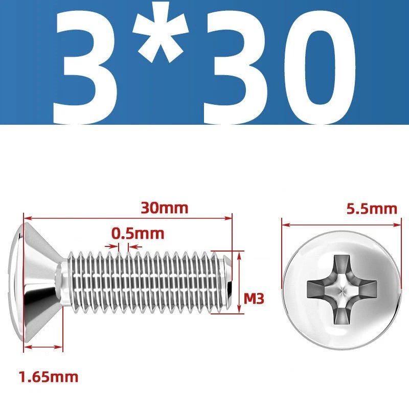 Phillips Oval Head Machine Screws Stainless Steel — M1.6 to M10, All Sizes - HomeDIYer