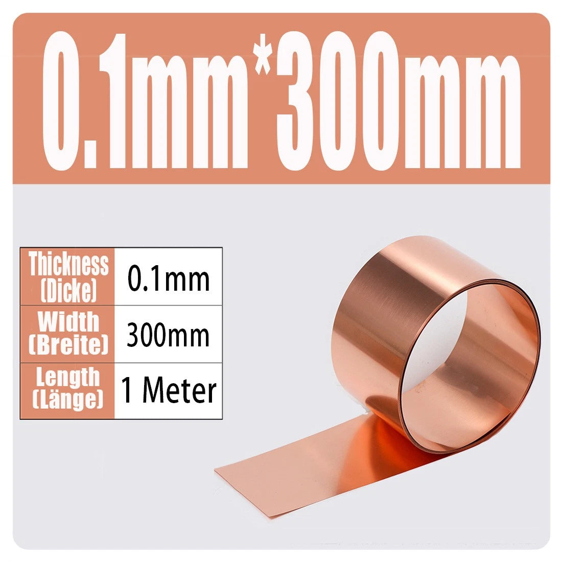 99.9% Flexible Pure Cu Metal Foil Plate Strip 0.01~1mm Thick Copper Sheet Roll