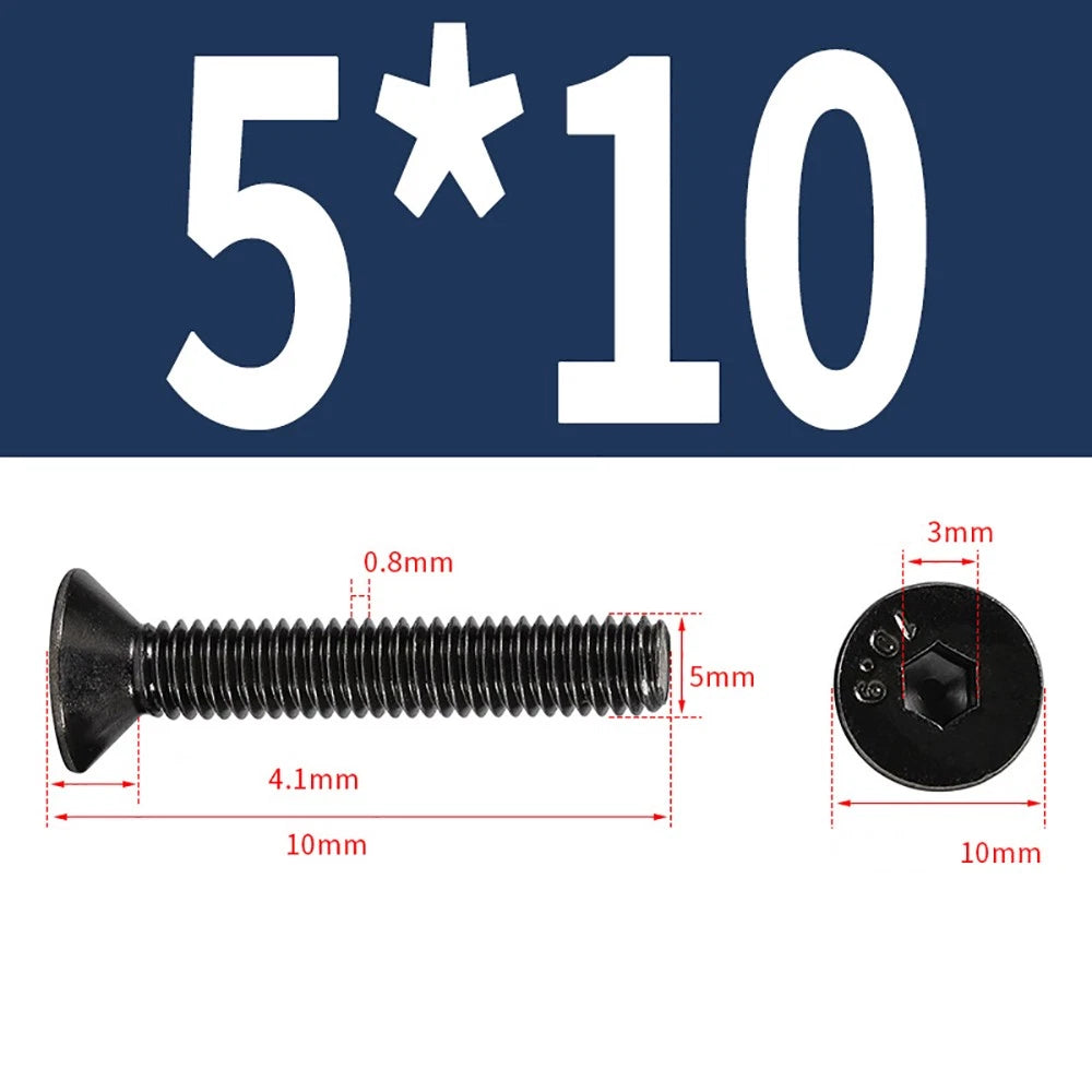 M2-M6 Countersunk Socket Head Cap Screws – Grade 10.9 Alloy Steel