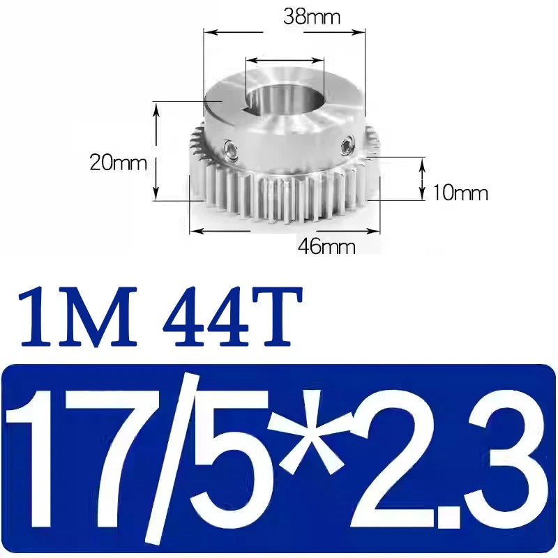 Spur Gears 1M Transmission Gear With Step Stainless Steel Motor Gear 32~50 Teeth