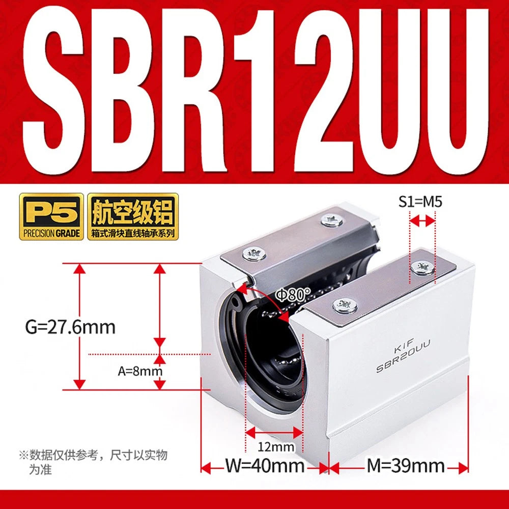SCS/SBR/TBR/SC-VUU Linear Motion Ball Bearings Diameter 8~60mm Slide Bushing CNC