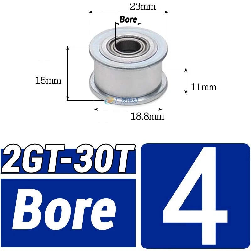 GT2 Timing Belt Pulley 16-100 Teeth 6-10mm Teeth Width Bore 3mm-25mm For 3D