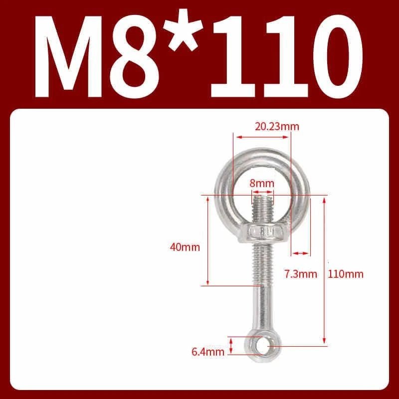 A2 Stainless Steel Eye Bolts with Nut — M5 M6 M8 M10 M12 Threaded Ring Screws - HomeDIYer