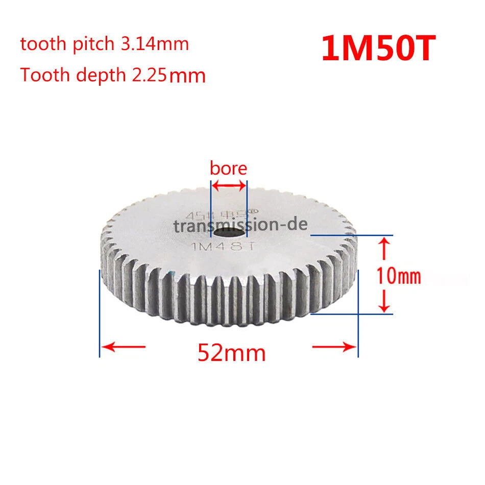 1 Mod 45# Steel Spur Gears Pinion Gear Thickness 10mm 12-160 Teeth For 3D CNC