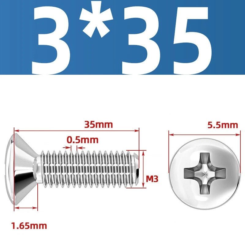 Phillips Oval Head Machine Screws Stainless Steel — M1.6 to M10, All Sizes - HomeDIYer