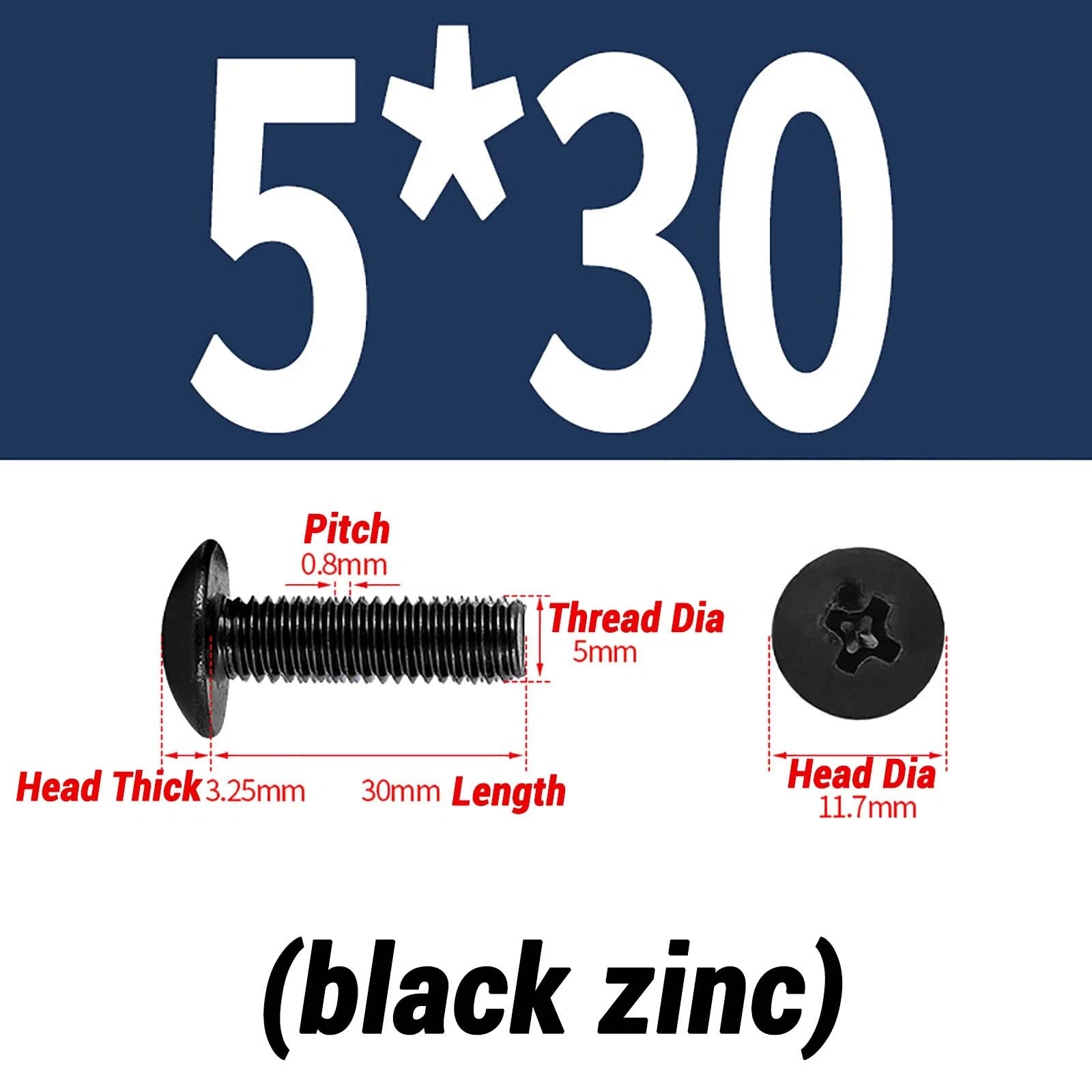 M2–M6 Pan Head Self‑Tapping Sheet Metal Screws – Black Oxide Carbon Steel