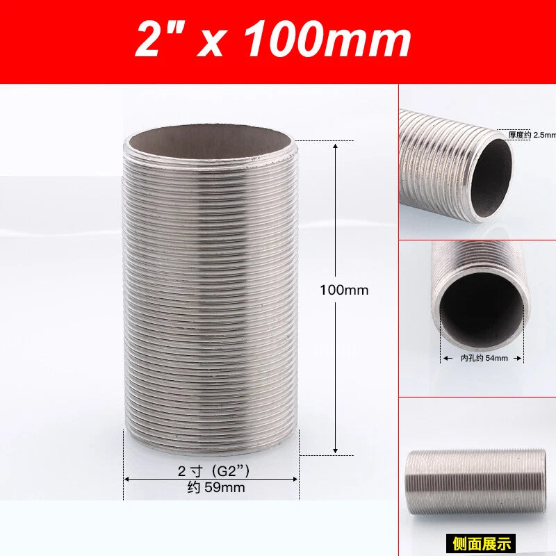 A2 Stainless Steel Male Threaded Rod Connector Stud — Pipe Fitting Bar