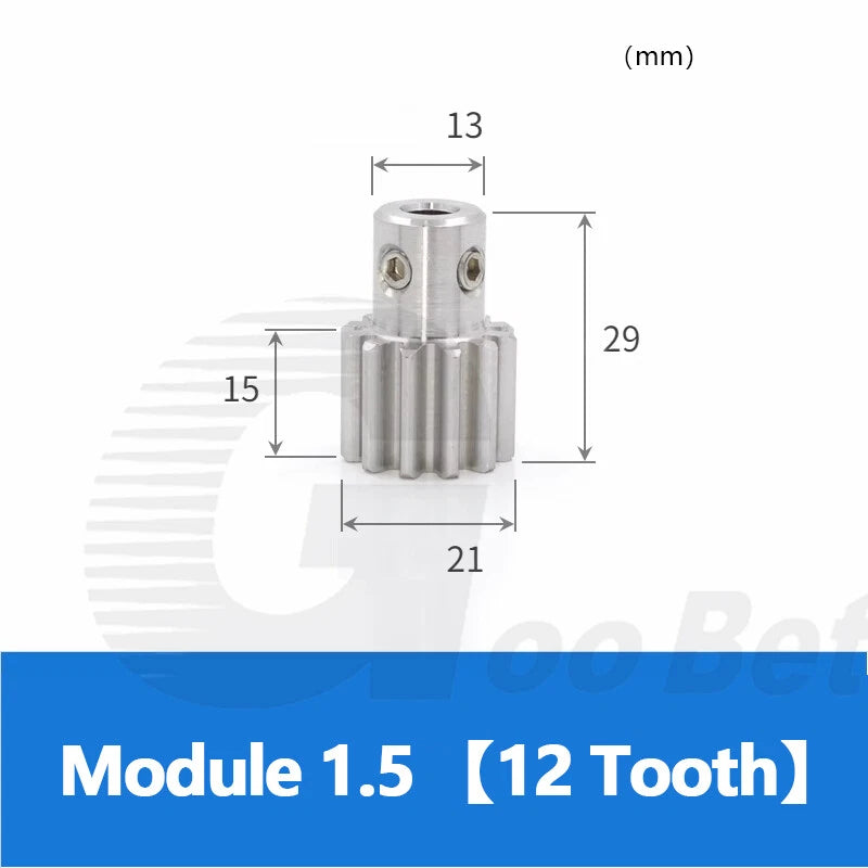 Mod 0.5 1 1.5 2 Precision Spur Gear Stainless Steel with Hub 12 Tooth - 60 Tooth