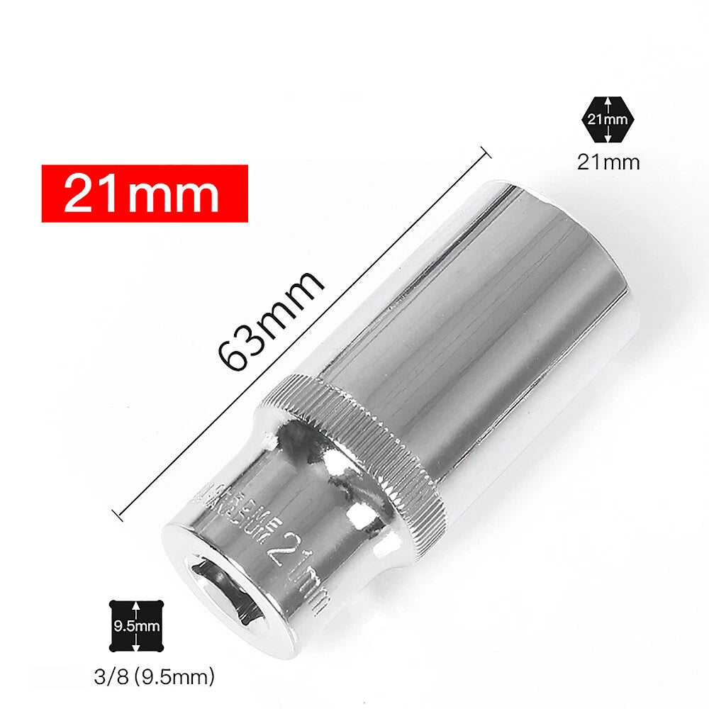 3/8" 6mm-24mm Hex Socket Drive Screwdriver Drill Set Ratchet Wrench Adapter Rod