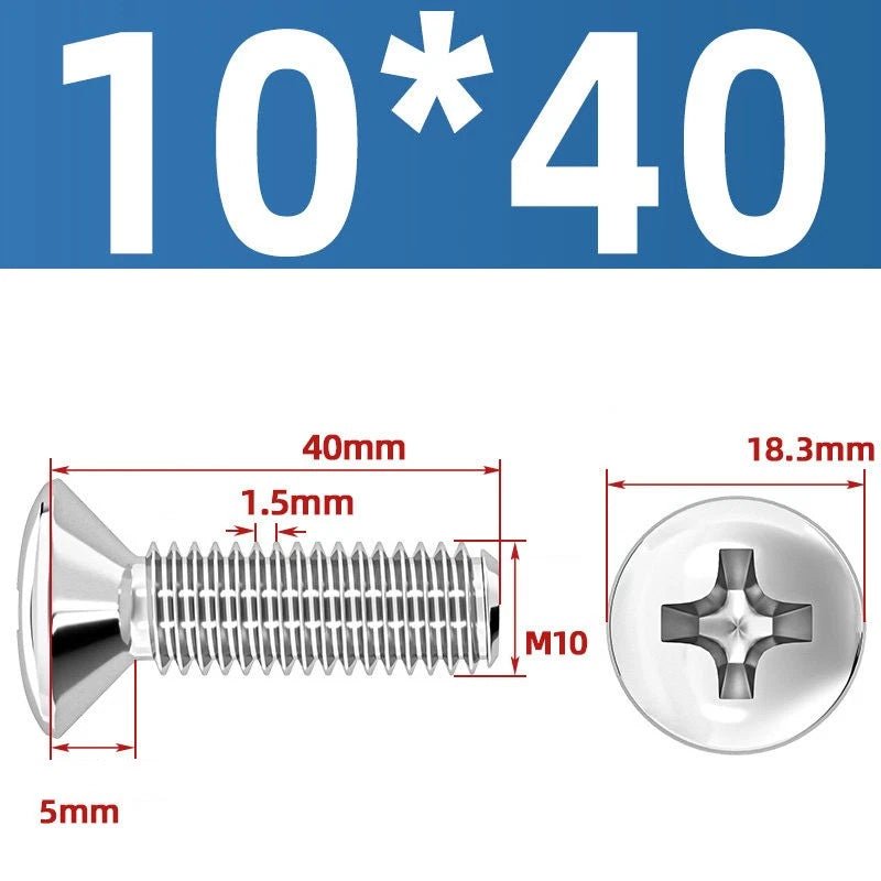 Phillips Oval Head Machine Screws Stainless Steel — M1.6 to M10, All Sizes - HomeDIYer