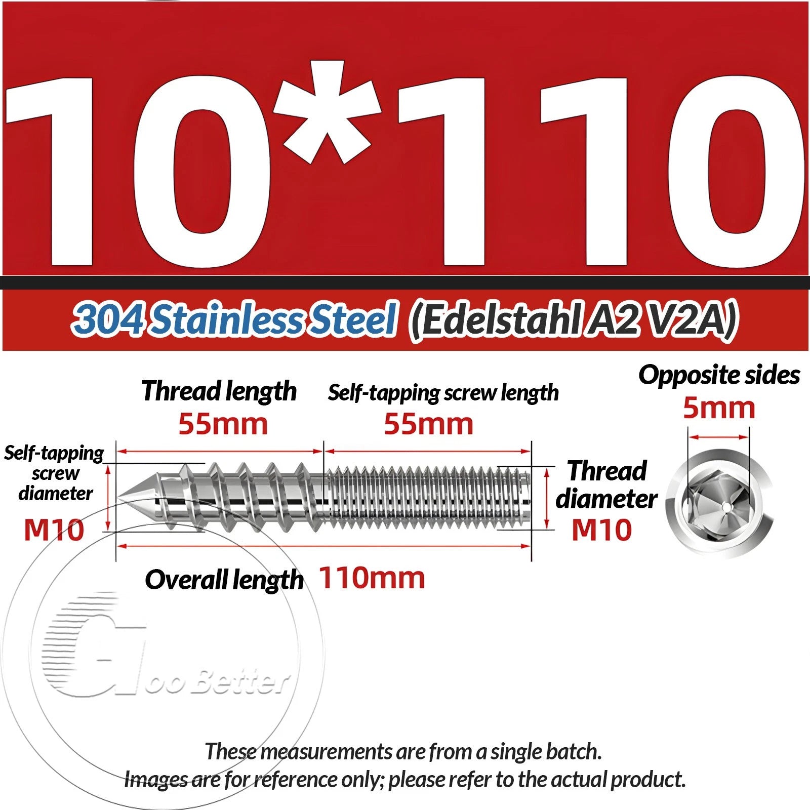 A2 Stainless Steel Hanger Bolts Dual Thread Dowel Screws M4–M12 for Furniture
