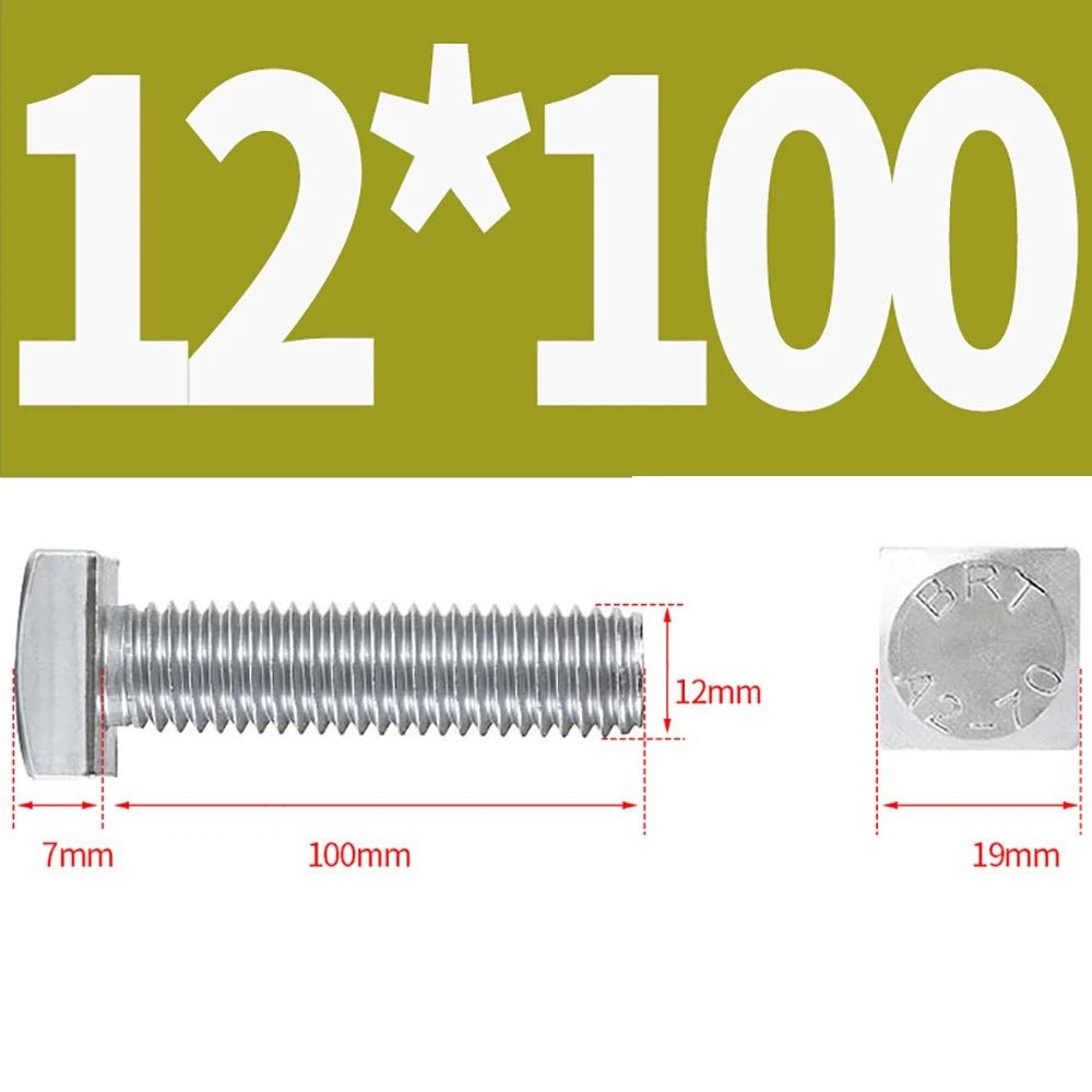 M8 M10 M12 Square Head Bolts Full Threaded 304 Stainless Steel 12–100mm - HomeDIYer