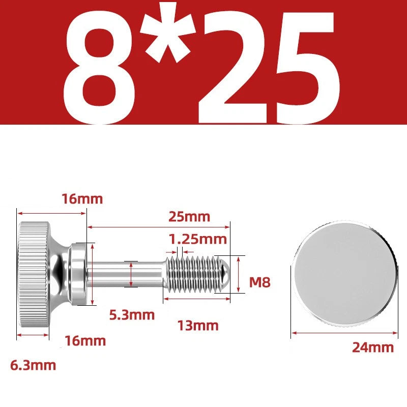 Knurled Thumb Screws Stainless Steel — M2 M2.5 M3 M4 M5 M6 M8 M10 Hand Knob Bolts