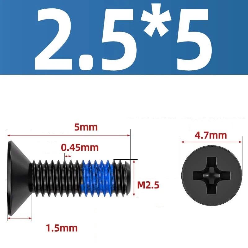M1.2–M6 Phillips Flat Head Machine Screws | Carbon Steel | Black & Nickel Plated - HomeDIYer