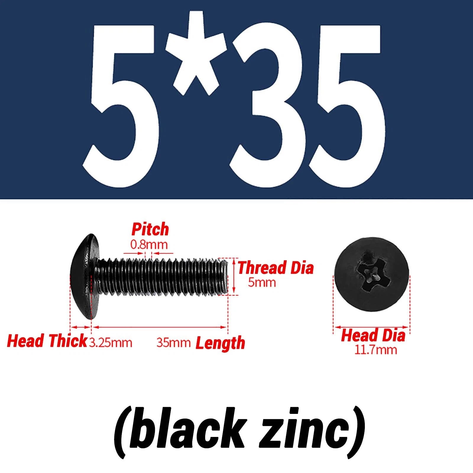 M2–M6 Pan Head Self‑Tapping Sheet Metal Screws – Black Oxide Carbon Steel