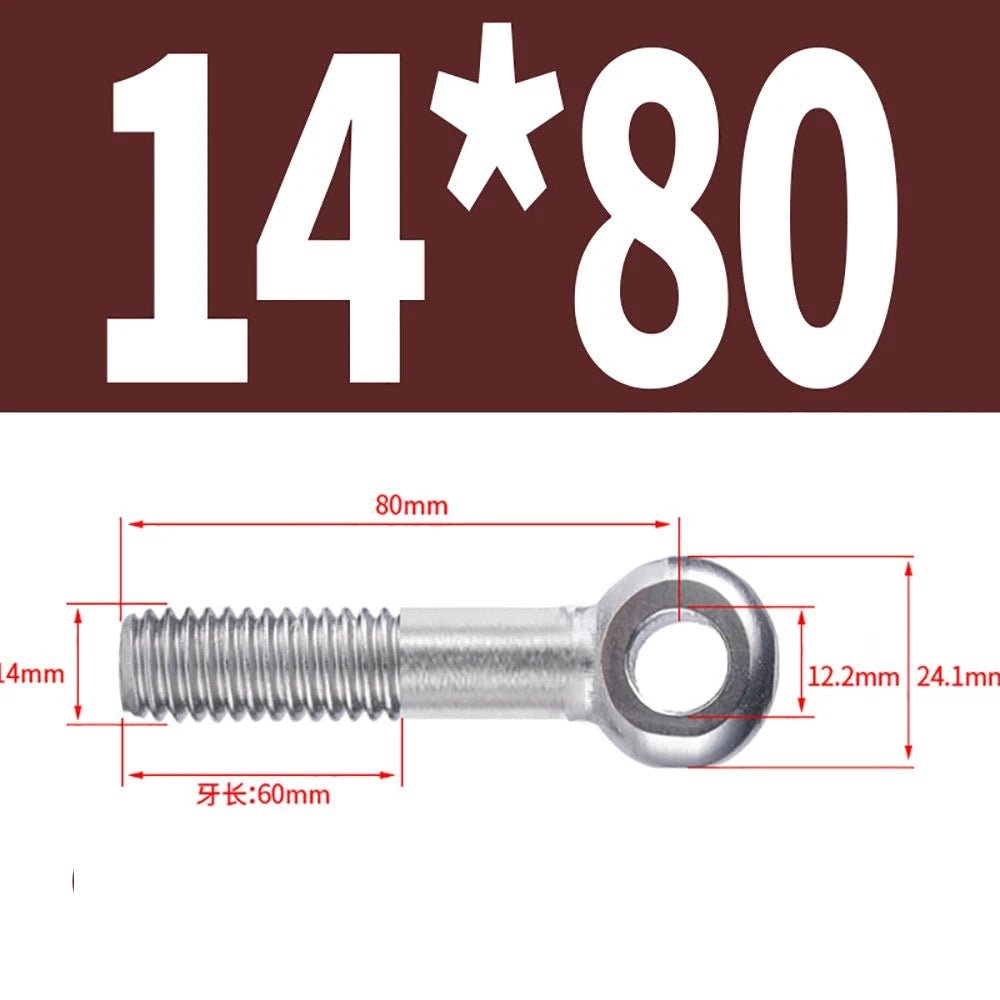 M5 - M24 A2 304 Stainless Steel Partially Threaded Forged Eye Bolts with Rings for Wire Rope & Hanging - HomeDIYer