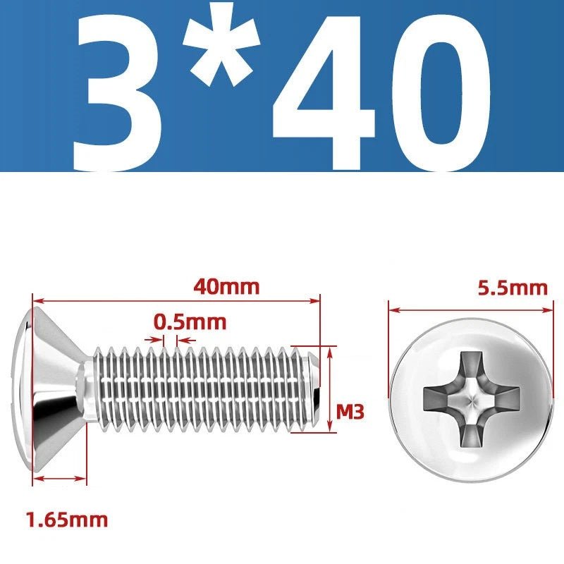 Phillips Oval Head Machine Screws Stainless Steel — M1.6 to M10, All Sizes - HomeDIYer