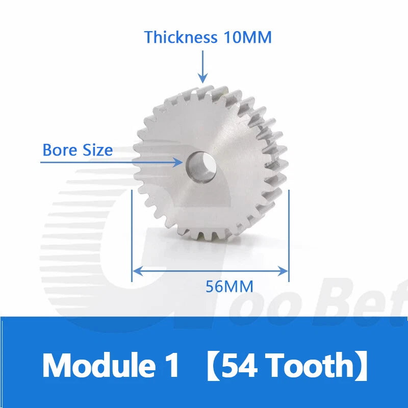 Spur Gear Stainless Steel Module 1 1.5 2 Motor Pinion 12 to 100 Tooth Flat Gear