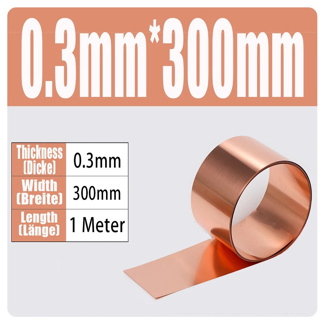99.9% Flexible Pure Cu Metal Foil Plate Strip 0.01~1mm Thick Copper Sheet Roll