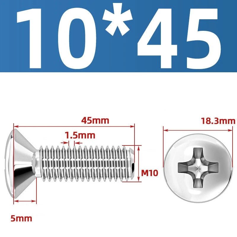 Phillips Oval Head Machine Screws Stainless Steel — M1.6 to M10, All Sizes - HomeDIYer