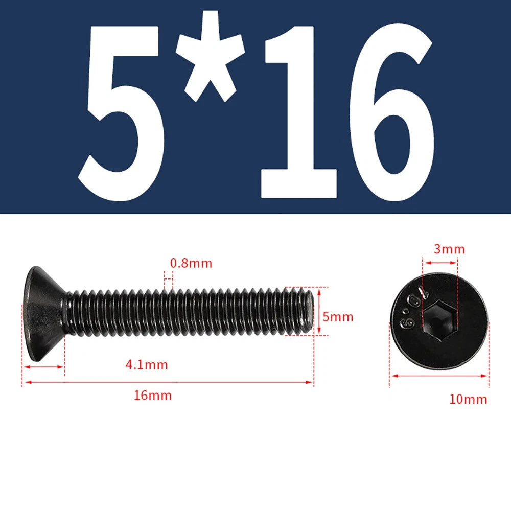 M2-M6 Countersunk Socket Head Cap Screws – Grade 10.9 Alloy Steel