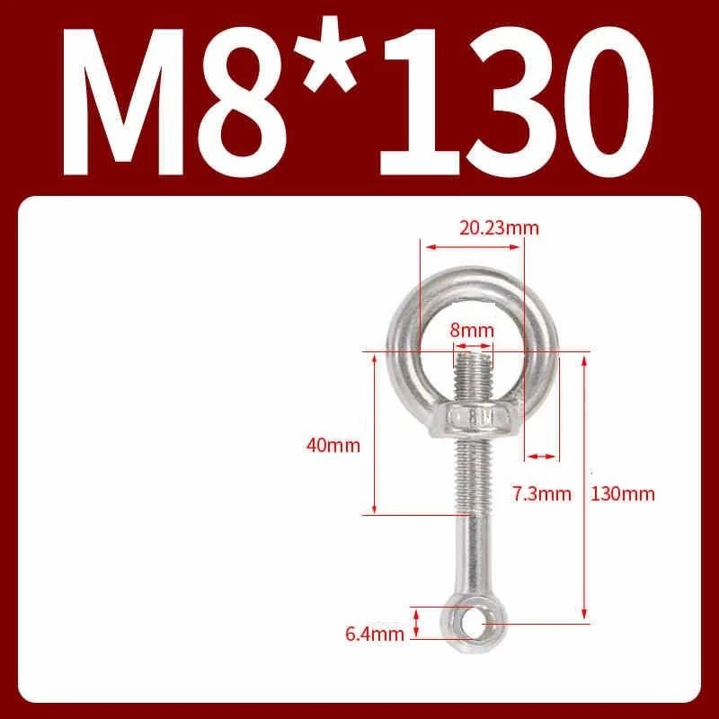 A2 Stainless Steel Eye Bolts with Nut — M5 M6 M8 M10 M12 Threaded Ring Screws - HomeDIYer