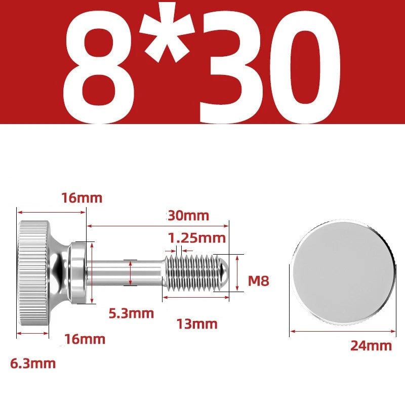 Knurled Thumb Screws Stainless Steel — M2 M2.5 M3 M4 M5 M6 M8 M10 Hand Knob Bolts