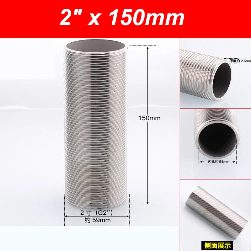 A2 Stainless Steel Male Threaded Rod Connector Stud — Pipe Fitting Bar